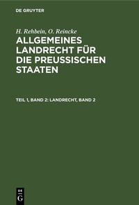 Bild: Landrecht, Band 2 - De Gruyter