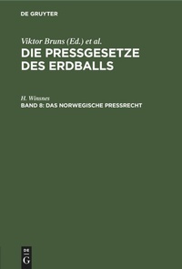 Abbildung von: Das Norwegische Pressrecht - Mercury Learning and Information