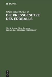 Abbildung von: Das Daenische Pressrecht - Mercury Learning and Information