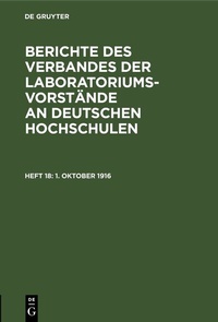 Abbildung von: 1. Oktober 1916 - De Gruyter