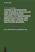 Cover: Erster oder allgemeiner Theil - De Gruyter