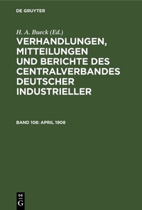 Abbildung von: April 1908 - De Gruyter
