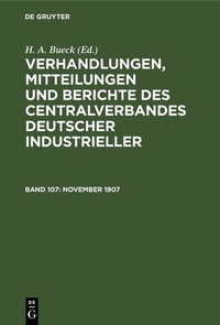 Abbildung von: November 1907 - De Gruyter