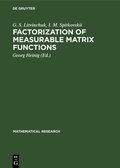 Cover: Factorization of Measurable Matrix Functions - De Gruyter
