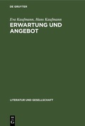 Cover: Erwartung und Angebot - De Gruyter