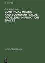 Cover: Continual Means and Boundary Value Problems in Function Spaces - De Gruyter