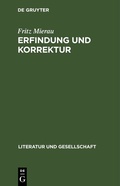Cover: Erfindung und Korrektur - De Gruyter