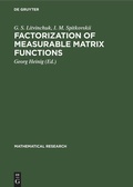 Cover: Factorization of Measurable Matrix Functions - De Gruyter