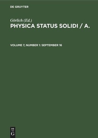 Enlarge image Cover: September 16 - De Gruyter