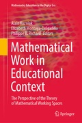 Cover: Mathematical Work in Educational Context - Springer