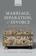 Cover: Marriage, Separation, and Divorce in England, 1500-1700 - Oxford University Press