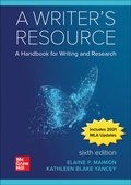 Cover: A Writer's Resource 2021 MLA Update - McGraw-Hill Education