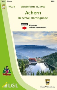 Abbildung von: W234 Wanderkarte 1:25 000 Achern - Landesamt für Geoinformation und Landentwicklung Baden-Württemberg (LGL)