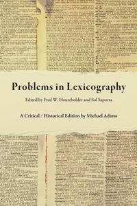 Abbildung von: Problems in Lexicography - Indiana University Press