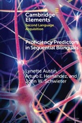 Cover: Proficiency Predictors in Sequential Bilinguals - Cambridge University Press