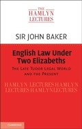 Cover: English Law Under Two Elizabeths - Cambridge University Press