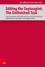 Cover: Editing the Septuagint: The Unfinished Task - Vandenhoeck & Ruprecht