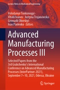 Cover: Advanced Manufacturing Processes III - Springer