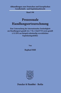 Abbildung von: Prozessuale Handlungsortzurechnung. - Duncker & Humblot