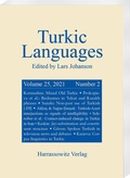 Cover: Turkic Languages 25 (2021) 2 - Harrassowitz Verlag