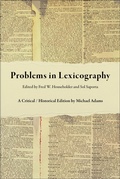Cover: Problems in Lexicography - Indiana University Press
