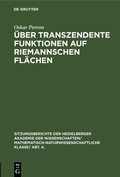 Cover: &Uuml;ber transzendente Funktionen auf Riemannschen Fl&auml;chen - De Gruyter