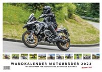 Abbildung von: Foto-Wandkalender Motorräder 2022 A3 quer mit Feiertagen für Deutschland, Östereich und die Schweiz - Mit Platz für Notizen - M & R Verlag