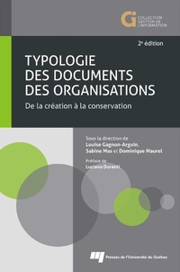 Abbildung von: Typologie des documents des organisations, 2e edition - Presses de l'Universite du Quebec