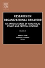 Cover: Research in Organizational Behavior - Elsevier