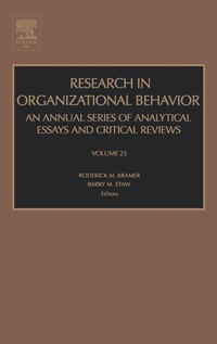 Enlarge image Cover: Research in Organizational Behavior: Volume 25 - JAI Press Inc.