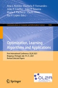Cover: Optimization, Learning Algorithms and Applications - Springer