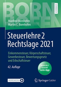 Bild vergrößern Bild: Steuerlehre 2 Rechtslage 2021 - Springer Gabler