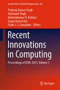 Cover: Recent Innovations in Computing - Springer