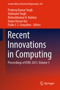 Cover: Recent Innovations in Computing - Springer