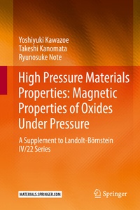 Abbildung von: High Pressure Materials Properties: Magnetic Properties of Oxides Under Pressure - Springer