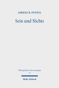Abbildung von: Sein und Nichts - Mohr Siebeck