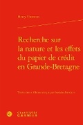 Cover: Recherche Sur La Nature Et Les Effets - Classiques Garnier