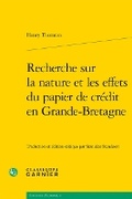 Cover: Recherche Sur La Nature Et Les Effets - Classiques Garnier