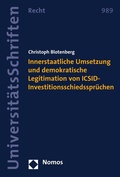 Abbildung von: Innerstaatliche Umsetzung und demokratische Legitimation von ICSID-Investitionsschiedssprüchen - Nomos