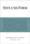 Cover: Sinn und Form 6/2021 - SINN und FORM
