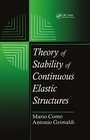 Cover: Theory of Stability of Continuous Elastic Structures - CRC Press