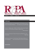 Cover: Rhetoric & Public Affairs 23, no. 4 - Michigan State University Press