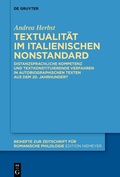 Cover: Textualit&auml;t im italienischen Nonstandard - De Gruyter