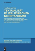Cover: Textualit&auml;t im italienischen Nonstandard - De Gruyter