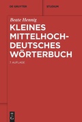 Cover: Kleines mittelhochdeutsches W&ouml;rterbuch - De Gruyter