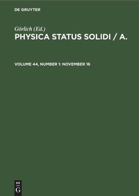 Enlarge image Cover: November 16 - De Gruyter