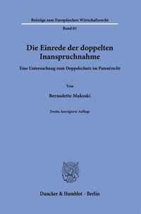 Abbildung von: Die Einrede der doppelten Inanspruchnahme. - Duncker & Humblot