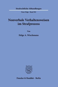 Abbildung von: Nonverbale Verhaltensweisen im Strafprozess. - Duncker & Humblot