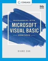 Abbildung von: Programming With Microsoft Visual Basic 2019/2022 - Course Technology Inc