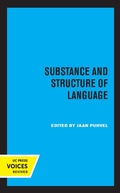 Cover: Substance and Structure of Language - Naval Institute Press